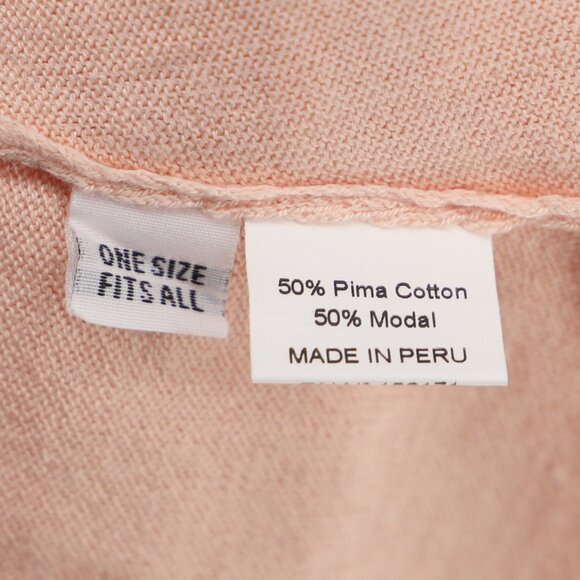 PLANET BY LAUREN G Pima Cotton Boatneck Rib Sweater Pale Coral OS - Picture 7 of 8